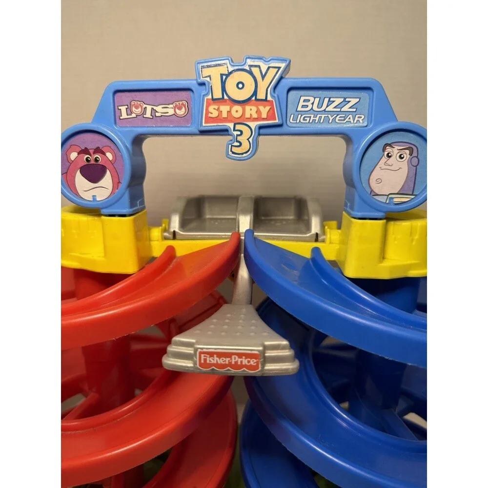 Fisher-Price Toy Story 3 Big Spiral Speedway Buzz Lightyear Lotso Playset WORKS
